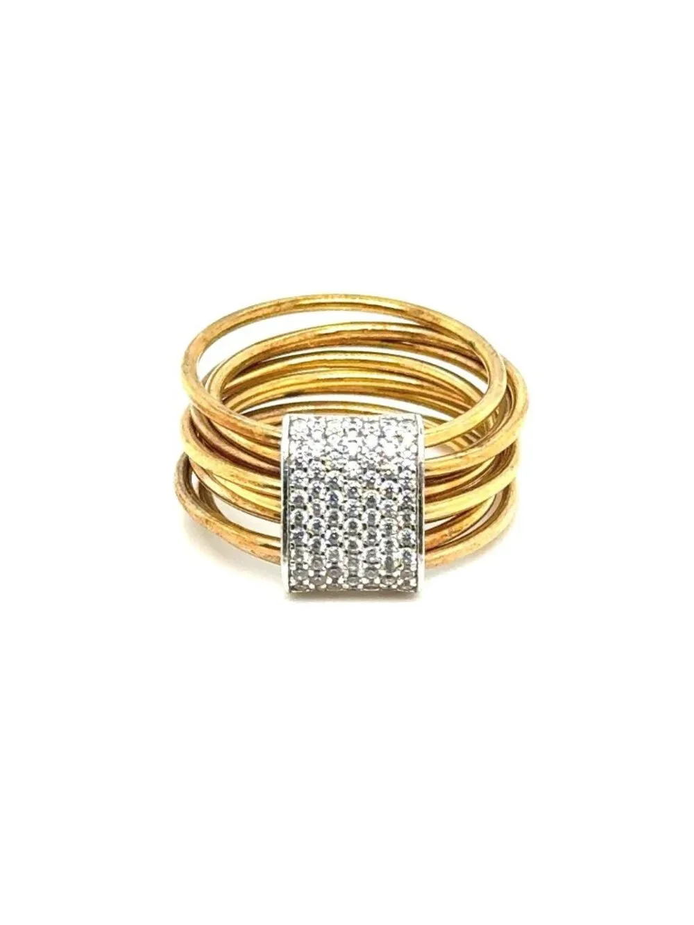 925 Gold Vermeil Pave Cz Multi Circle‎ Rings